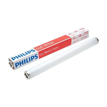 Philips Philips 3000005 15W T12 1.5 Dia. x 18 in. Soft White Fluorescent Bulb Linear; 800 Lumens - Pack of 6 3000005